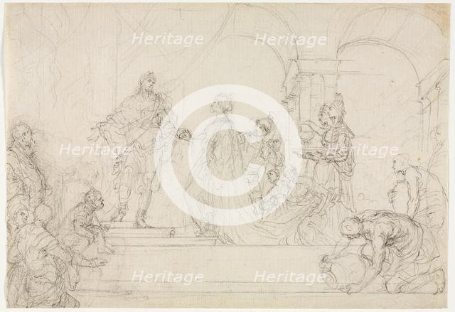 Meeting of Solomon and Queen of Sheba. Creator: Francesco Solimena (Italian, 1657-1747).