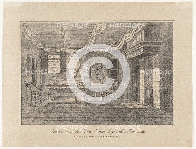 Interior of the Czar Peter House in Zaandam, 1697, Mid of the 19th century. Artist: Anonymous  