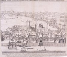 View of the Tower of London from the River Thames, 1744. Artist: Anon