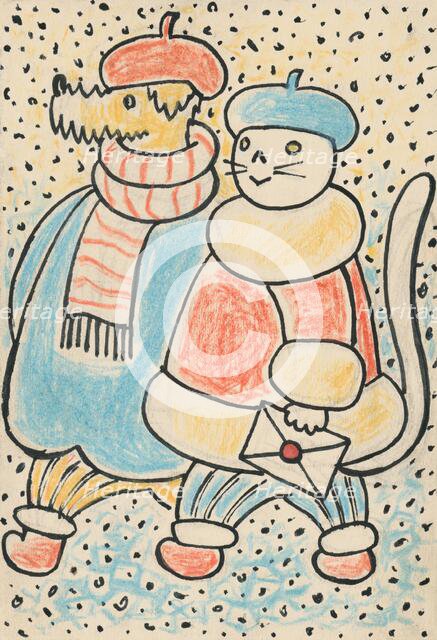 5. Talking about a dog and a cat, around 1928. Creator: Josef Capek.