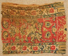 Textile Fragment, Byzantine, 8th-9th century. Creator: Unknown.