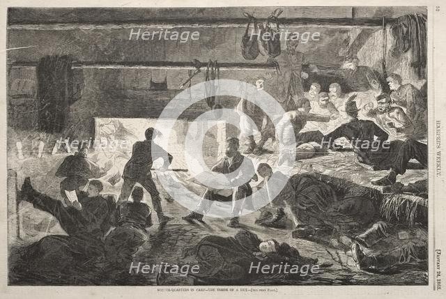 Winter Quarters in Camp - The Inside of a Hut, 1863. Creator: Winslow Homer (American, 1836-1910).