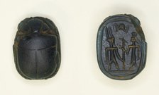 Scarab: Two Standing Deities, Egypt, New Kingdom, Dynasties 18-20 (about 1550-1069 BCE). Creator: Unknown.