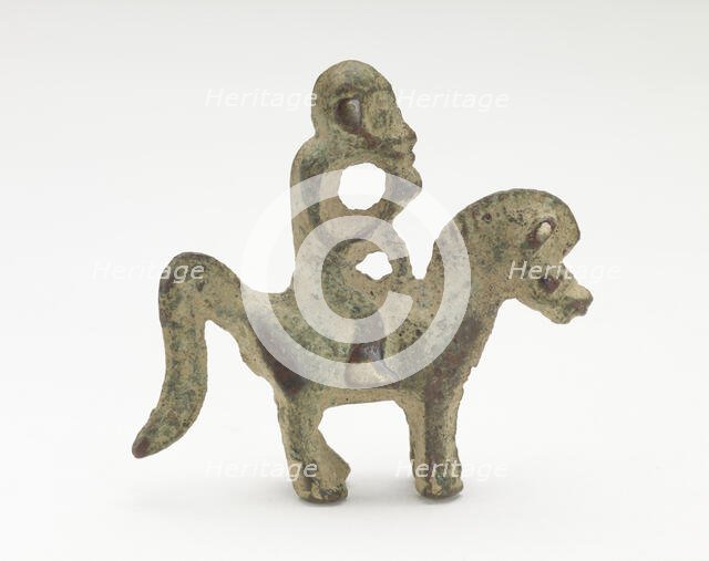 Orament in the form of a monkey riding a horse, Period of Division, 220-589. Creator: Unknown.