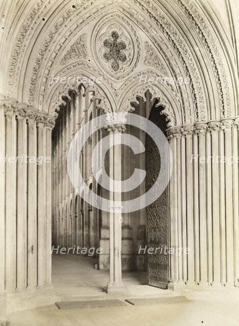 Ely Cathedral: Galilee Porch, Door into Nave, c. 1891. Creator: Frederick Henry Evans.