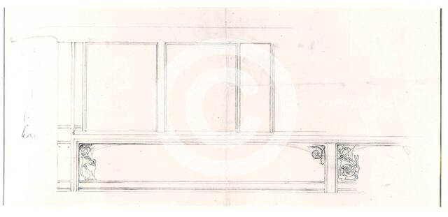 Pullman Car Interior Elevation Sketch, c. 1892/94. Creator: Solon Spencer Beman.