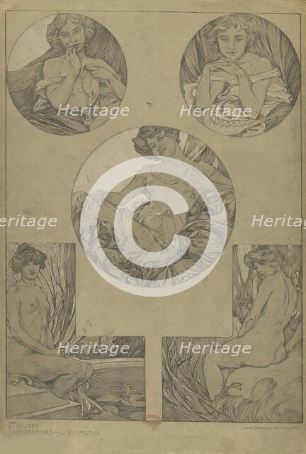 Figures décoratives, 1902. Creator: Mucha, Alfons Marie (1860-1939).