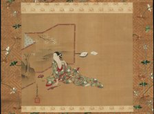A Beauty Behind a Screen, Japan, About 1750. Creator: Miyagawa Choshun.
