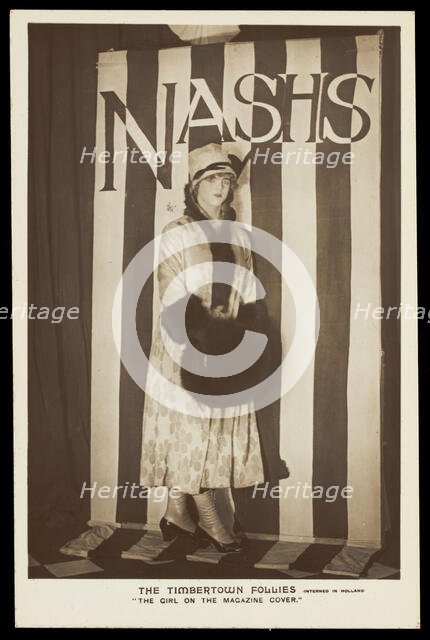 A soldier in drag modelling for "The Timbertown Follies" at a prisoner of war camp..., [1914-1918?]. Creator: Unknown.