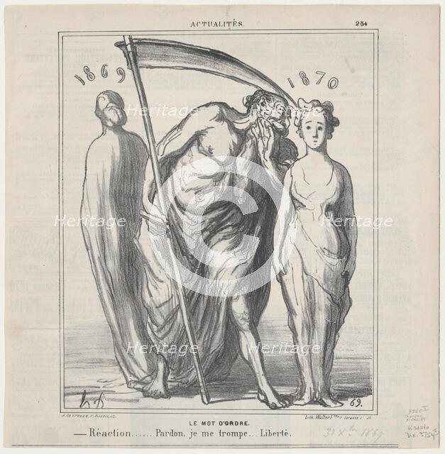 Le Mot d'Ordre, 1869.  Creator: Honore Daumier.