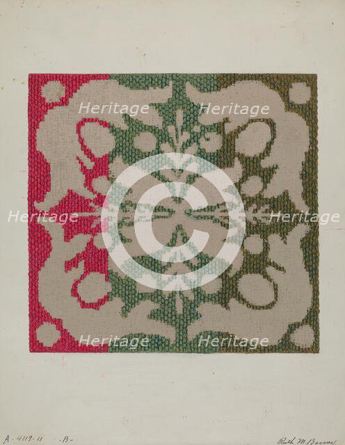 Coverlet (Wool), c. 1937. Creator: Ruth M. Barnes.