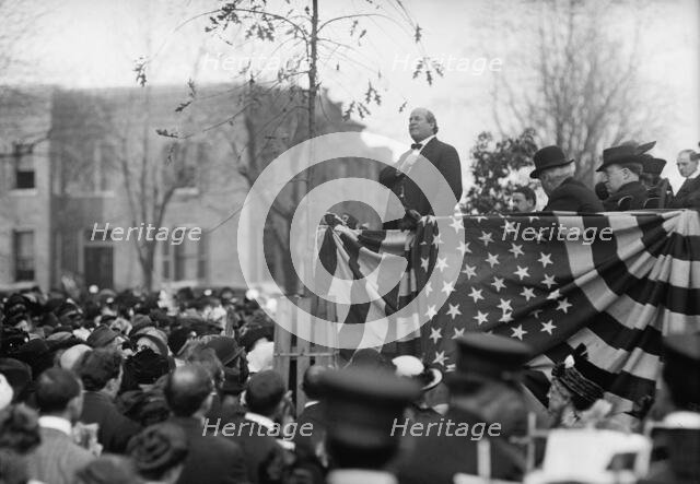Sibley Memorial Hospital Cornerstone Laying - Bryan Speaking; Cranston at Left, 1913. Creator: Harris & Ewing.