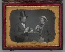 Untitled (Two Men Playing Cards), 1852. Creator: Unknown.