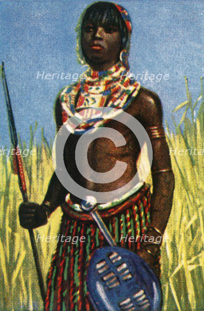 African warrior, c1928. Creator: Unknown.