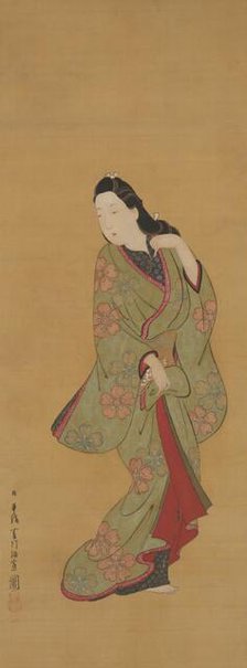 Beauty Turning Her Head, c. 1685-94. Creator: Hishikawa Moronobu.