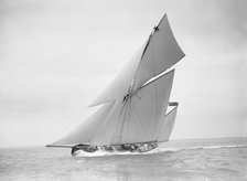 The yawl 'Joyce' sailing in good wind, 1911. Creator: Kirk & Sons of Cowes.