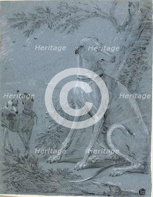 Seated Hound Beside Trees, n.d. Creator: Unknown.