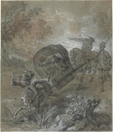 La Rancune en brancard, abattu dans le bourbier, 1726. Creator: Jean-Baptiste Oudry.