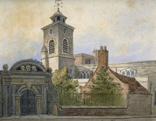 View of the Church of St Olave, Hart Street, from Seething Lane, City of London, 1815. Artist: William Pearson