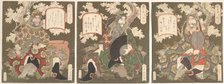 The Three Heroes of Shoku (Shu): Emperor Ryubi (Liu Fei) and His..., first half of the 19th century. Creator: Gakutei.