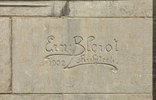 Ernest Blerot carved signature, 1902, (c2014-2017). Artist: Alan John Ainsworth.