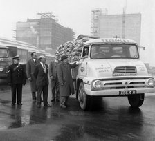 Lorry in front of the new Spillers Animal Food mill, Gainsborough, Lincolnshire, 1960. Artist: Michael Walters