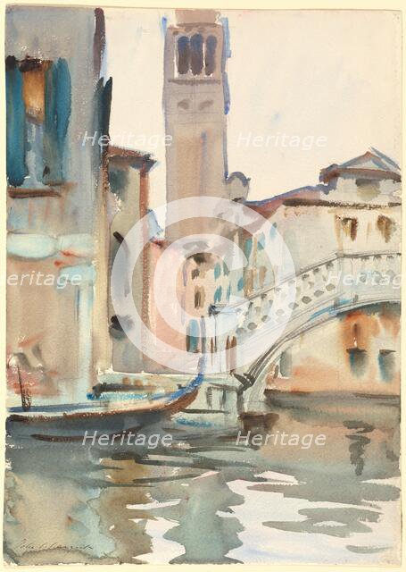 A Bridge and Campanile, Venice, 1902/1904. Creator: John Singer Sargent.