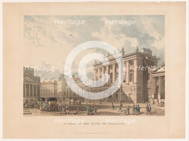 View of the Bank of England, 1816. Creator: Daniel Havell.