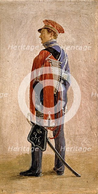 Portrait of P.M. Kunitsky, Hussar of the Hussars Regiment William, prince of Nassau, 1832. Artist: Chernetsov, Grigori Grigorievich (1802-1865)