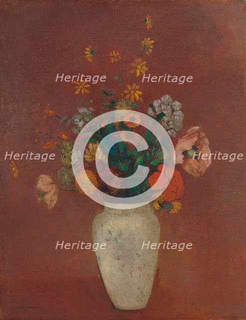 Bouquet in a Chinese Vase, ca. 1912-14. Creator: Odilon Redon.