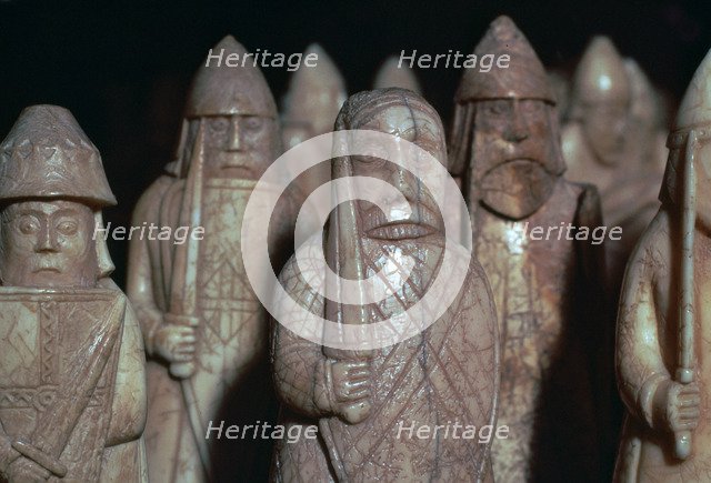 The Lewis Chessmen, (Norwegian?), c1150-c1200. Artist: Unknown