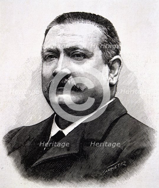 Eduardo Cobian and Reffignac (1857-1918) Spanish politician, minister of Alfonso XIII, engraving …