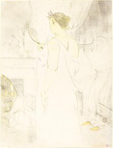 Woman at the Mirror (Femme à glace), 1896. Creator: Henri de Toulouse-Lautrec.