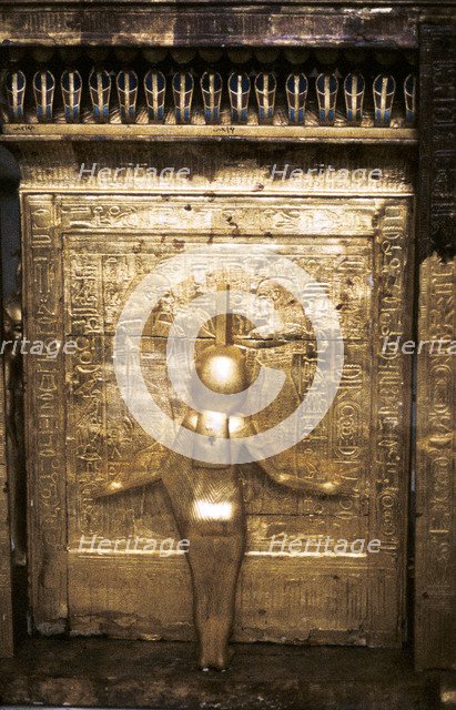 Golden sarcophagus of the Egyptian Pharoah Tutenkhamen, c1325 BC. Artist: Unknown