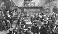 ''The Lord Mayor Taking the Oath in the Court of the Lord Chief Justice', 1890. Creator: Sydney Prior Hall.