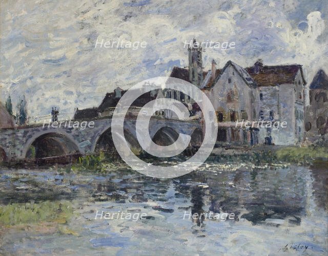 Le Pont de Moret, effet d'orage, 1887. Creator: Sisley, Alfred (1839-1899).