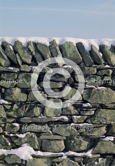Dry stone wall in winter.  Artist: Tony Evans
