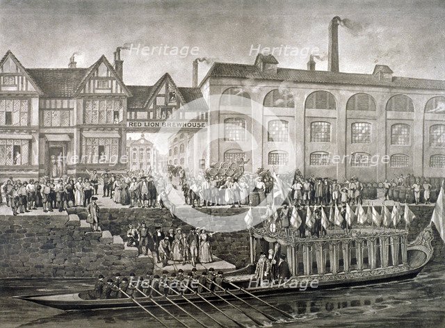 The Lord Mayor at the Red Lion Brewhouse, St Katherine's Way, London, c1703 (c1850(?)). Artist: Anon