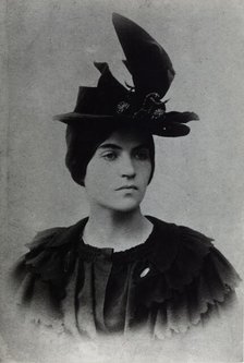Portrait of Suzanne Valadon with hat, c1885. Creator: Anonymous.