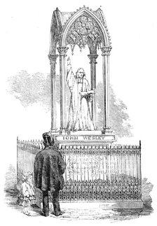 Monument to John Wesley, to be erected at Epworth, 1856.  Creator: Unknown.