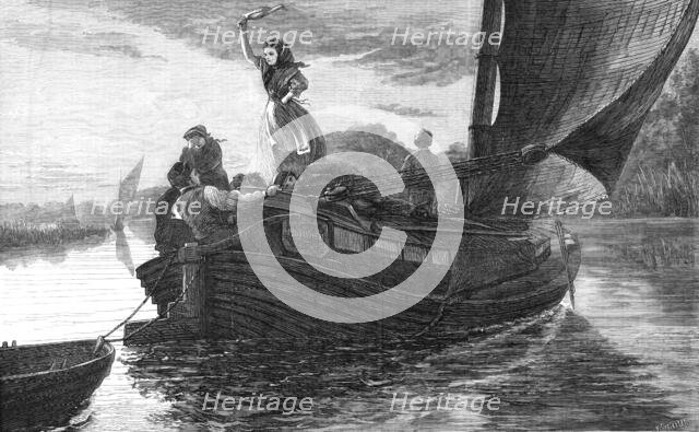 "Wafted Away", by F. B. Barwell,...winter exhibition of oil paintings at the Dudley Gallery, 1868. Creator: W Thomas.