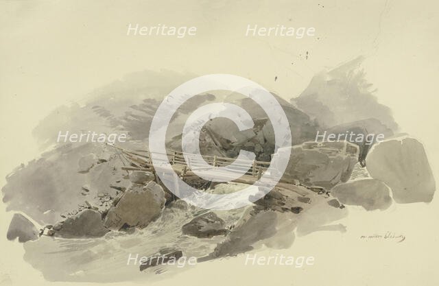 Bridge in the Gasteren valley, c1849. Creator: Carl Theodor Reiffenstein.