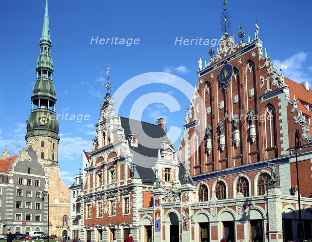 House of Blackheads and St Peter's church, Riga, Latvia.