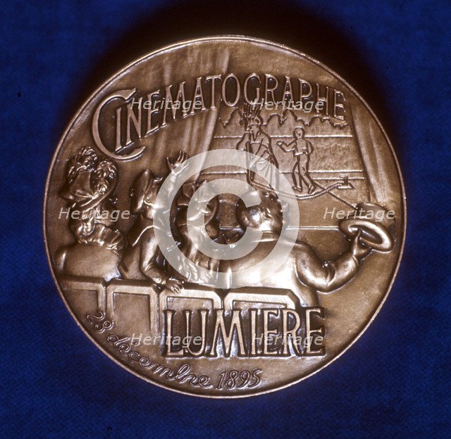 Reverse of medal commemorating 50 years of cinematography by the Lumiere brothers, 1945. Artist: Unknown