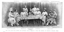 ''The Late Rajah Sir Gunpat Rao Khudkay K.C.S.I., Presiding over the Council of Regency, Gwalior, In Creator: Unknown.