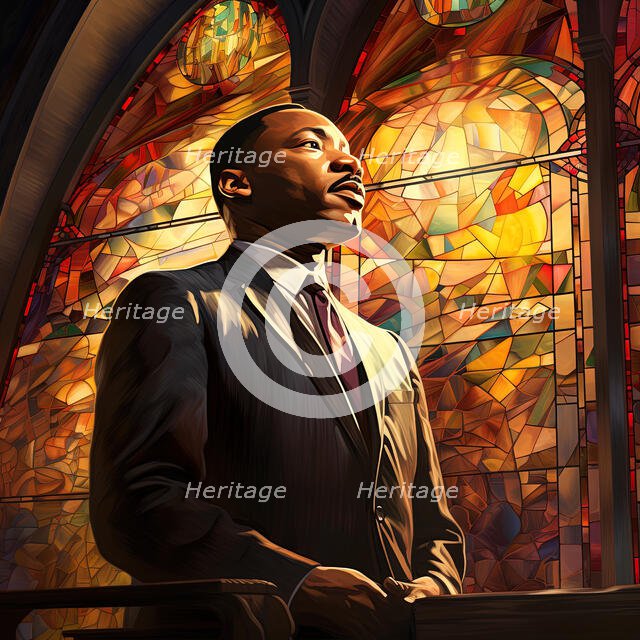 AI IMAGE - Portrait of Martin Luther King Jr, 1960s, 2023. Creator: Heritage Images.