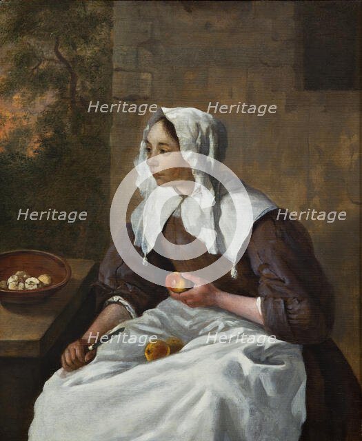 Woman Peeling Apples, c1650-1700. Creator: Joost van Geel.