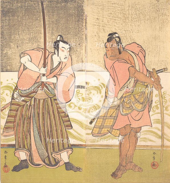 The Actor Sakata Hangoro II and the Actor Matsumoto Koshiro IV, late 18th century. Creator: Shunsho.
