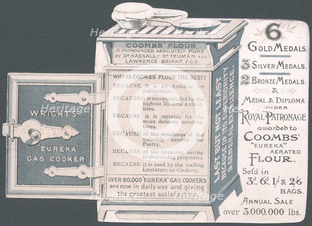 Coombs / Wrights Pastry flour, 1890s. Artist: Unknown