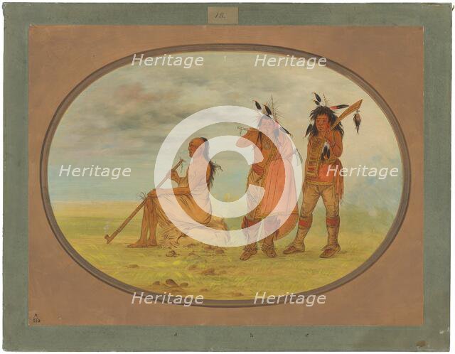 Old Menomonie Chief with Two Young Beaux, 1861/1869. Creator: George Catlin.